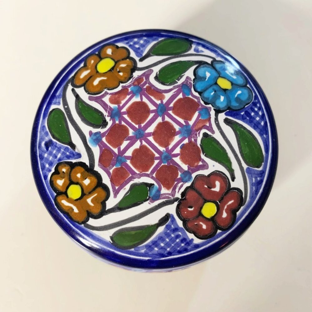 Small Talavera Lidded Jewelry Trinket Box